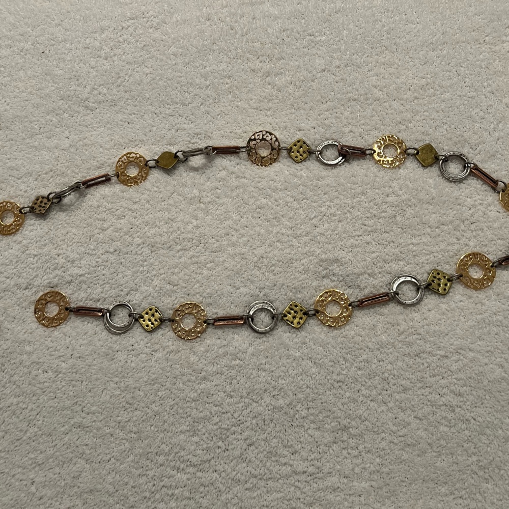 Chicos gold, silver, brass like metal look belt